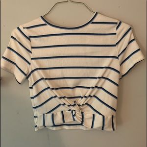 knotted striped tee